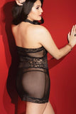 Sheer & Lace Halter Dress in OSXL
