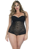 Velvet Burnout Mesh Teddy in 3X