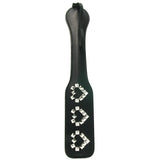 Sex & Mischief Studded Heart Paddle in Black/Silver