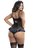 V-Plunge Skirted Teddy in 2X