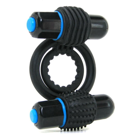 Optimale Vibrating Silicone Double C-Ring in Black