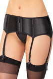 Black Satin Garter Belt in M