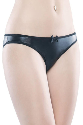 Wet Look Crotchless Panty in OSXL