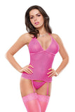 Herringbone Stretch Net Cami with Garters in M