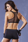 Heather Grey Fence Net Push Up Sports Bra in M