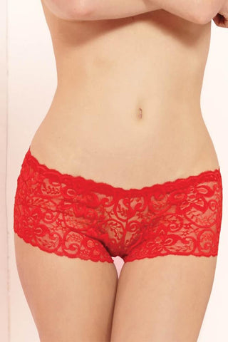 Romantic Red Lace Boyshort in XL
