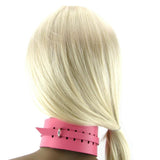 Bondage Basics Leather Collar in Pink
