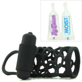 Thick Dick Silicone Vibrating Cage in Black