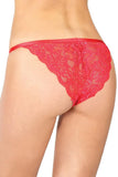 Crotchless Lace Panty Red in OSXL
