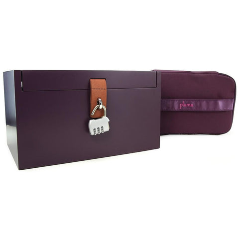 Moi Box Deluxe Lacquered Lock Box & Case in Eggplant