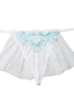 Bridal Thong with Veil and Bluebird Embroidery in 3X/4X