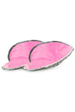 Crystal Heart Nipple Covers with Beads & Pearls in Black