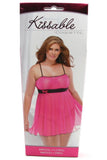 Kissable Fuchsia Babydoll & G-String in OSXL