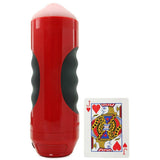 Mega Grip Squeezable Vibrating Mouth Stroker in Red