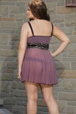 Mesh & Metallic Lace Babydoll and G-String in 1X/2X