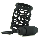 Thick Dick Silicone Vibrating Cage in Black