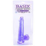 Basix 7.5 Inch Dildo with Suction Cup in Purple