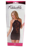 Kissable Black Halter Dress in OS