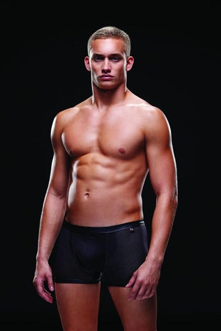 Black Wetlook Bareback Athletic Trunk in M/L