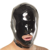 Fetish Fantasy Wet Look Open-Mouth Hood Large in Black
