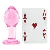 Crystal Premium Glass Large Butt Plug in Pink