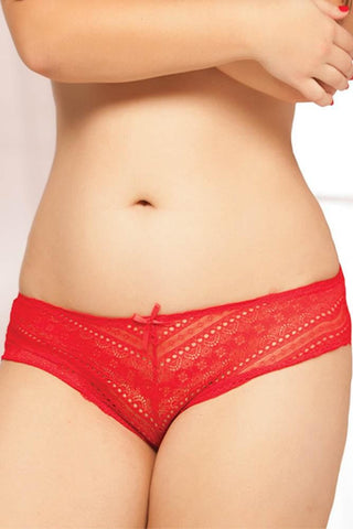 Geo Galloon Red Lace Panty in 1X/2X