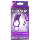 Twin Teazer Vibrating Rabbit Cock Ring in Purple