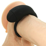 Velvet Plush Rechargeable Vibrating S Ring in Black