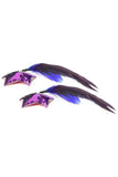 Sequin Star Nipple Covers with Feathers in Purple