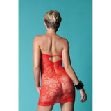 Red Flowers and Swirls Mini Tube Dress in OS