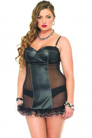 Mesh Underwire Chemise & Matching Panty in 3X/4X