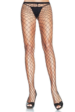 Industrial Fishnet Pantyhose with Silver Threading in OS