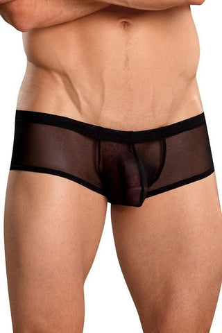 Black Mesh Micro Mini Pouch Short in L