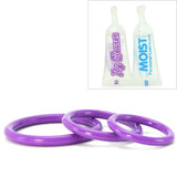 Silicone 3 Ring Stamina Cock Ring Set in Purple