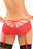 Crotchless Spider-Back Lace Garter Panty in S/M