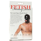 Fetish Fantasy Wet Look Open-Mouth Hood Large in Black