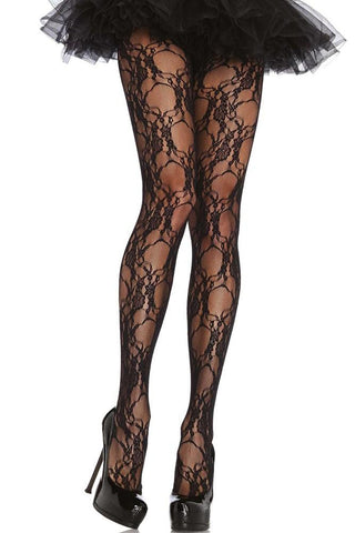 Floral Lace Pantyhose in 1X/2X