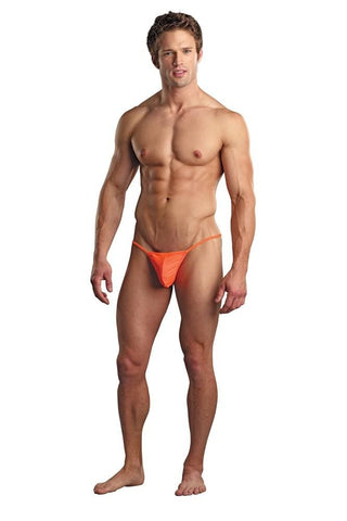 Orange Euro Male Pouch G-String in S/M
