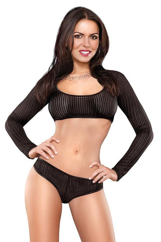 Party Girl Crop Top, Boy Short & Leg Warmer Set in S/M