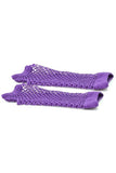 Wrist Length Fishnet Gloves in Purple