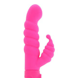 Twistty Silicone Clit Stem Vibe in Neon Pink