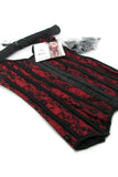 Red With Desire Corset & Garters in 1X/2X