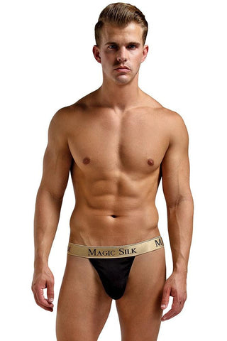Classic Black Silk Micro Thong in XL