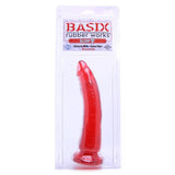 Basix Slim 7 Inch Dildo in Red