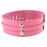 Bondage Basics Leather Collar in Pink