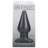 Platinum Silicone The Super Big End Butt Plug in Charcoal