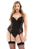 Metallic Embroidered Bustier & G-String in 1X/2X