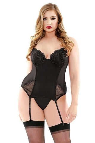 Metallic Embroidered Bustier & G-String in 1X/2X