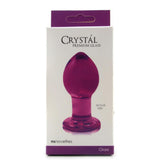 Crystal Premium Glass Medium Butt Plug in Purple
