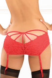 Crotchless Spider-Back Lace Garter Panty in M/L